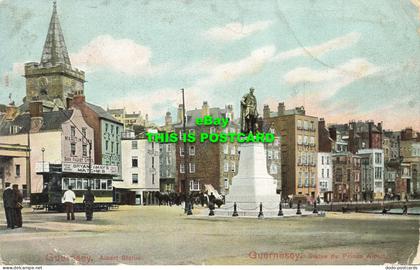 R567946 Guernsey. Albert Statue. Guernsey. Statue du Prince Albert. Autochrom. P