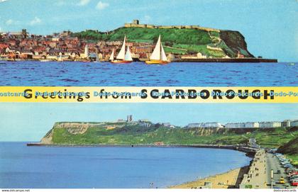 R582003 Greetings from Scarborough Yachting South Bay North Bay and Castle Hill