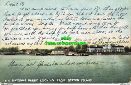 R595426 Bayonne Ferry Looking from Staten Island. Souvenir Post Card. 1907
