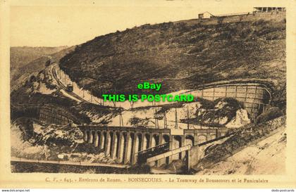 R617119 C. V. 643. Environs de Rouen. Bonsecours. Le Tramway de Bonsecours et le