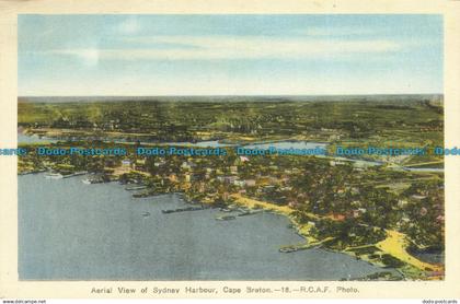 R635192 Cape Breton. Aerial View of Sydney Harbour. Photogelatine Engraving. R.