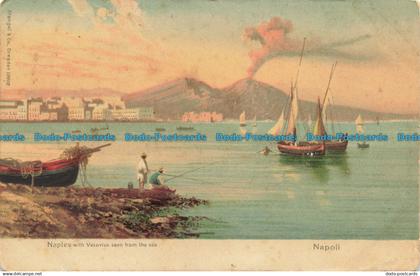 R636438 Napoli. Naples With Vesuvius Seen From the Sea. Stengel. Misch. Touro Gr