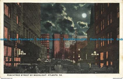 R640058 Ga. Peachtree Street by Moonlight. Atlanta. Tenenbaum Bros