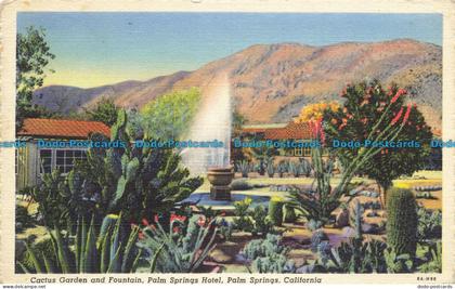 R660435 California. Cactus Garden and Fountain. Palm Springs Hotel. Palm Springs