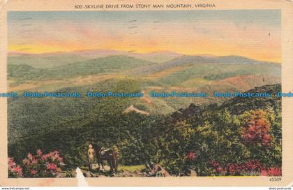 R666274 Virginia. Skyline Drive From Stony Man Mountain. Asheville Post Card