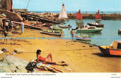 R681925 Cardiganshire. The Beach and Yachts at New Quay. E. T. Dennis and Sons L