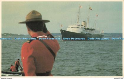 R682468 The Royal Yacht Approaches Charlottetown Harbour. Prince Edward Island.