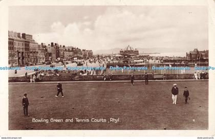 R687609 Rhyl. Bowling Green and Tennis Courts. RP. 1929