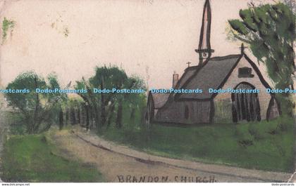 R704081 Brandon Church. Postcard. 1905