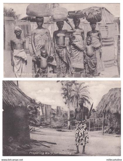 AFRICA COSTUMES - Ghana, Gold Coast - 2 Postcards