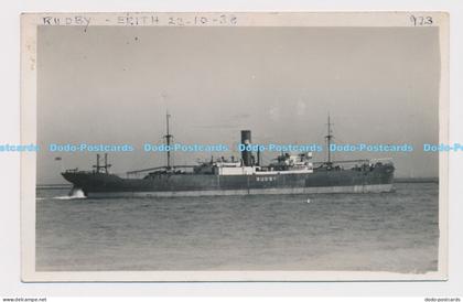 C021107 Rudby. Built Hartlepool. 1924. Erith. 1938. Ship. Postcard