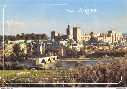 D018190 Avignon. Vaucluse. Le Palais des Papes le Rhone Le Pont St. Benezet et l