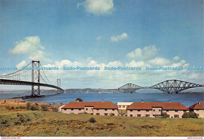 D041852 West Lothian. The Forth Bridges from South Queensferry. J. Arthur Dixon