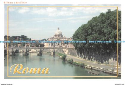 D044336 Roma. Il Tevere e San Pietro. Postcard