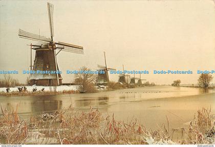 D051043 Kinderdijk. Holland. Drainage Mills of the Kinderdijk Complex Polder The