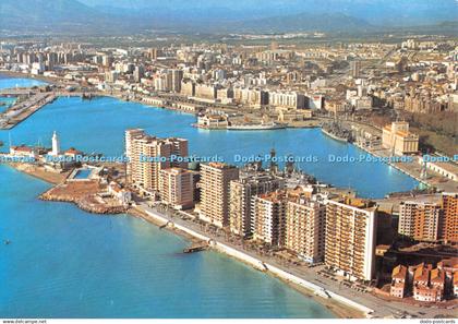 D065078 Malaga. Harbour and Town. Antonio. Postcard