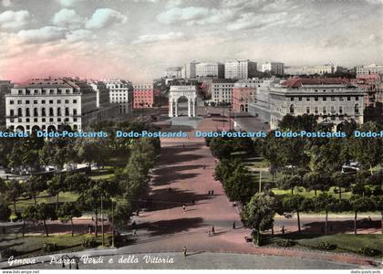 D068625 Genova. Piazza Verdi e della Vittoria. Genoa. Verdi and Victory squares.