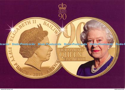 D088985 Her Majesty Queen Elizabeth. Fifty Pence. Queen Elizabeth II 90 th Birth