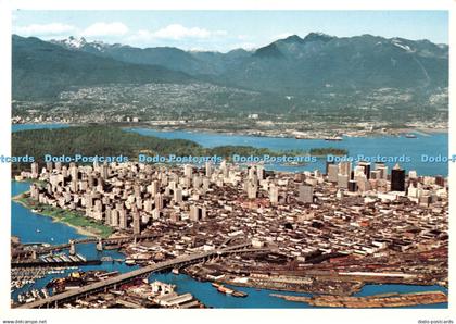 D090235 Vancouver. Canada. Aerial View of Downtown Vancouver. Burrard Inlet and