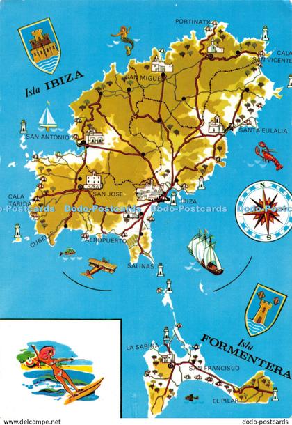 D101690 Mapa de Ibiza y Formentera. Casa Figueretas