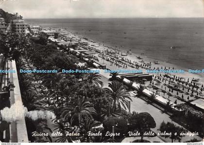 D106300 Riviera delle Palme. Finale Ligure. Viale delle Palme e spiaggia. Fotoce