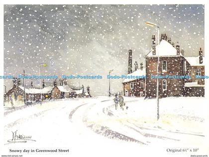 D170986 Snowy Day in Greenwood Street. Dr. Kershaw Hospice. Lithographics of Wor