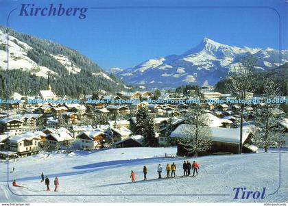 D188328 Tirol. Kirchberg. der Wintersportort mit Schischaukel Kirchberg. Kitzbuh