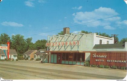 PC09103 Terrace Motel and Restaurant. Fayetteville. Tenn. Midsouth. Dexter. 1961