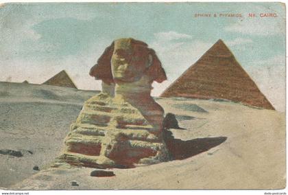 PC18480 Sphinx and Pyramids. 1908