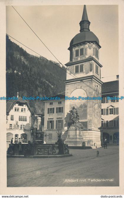 R016128 Altdorf mit Telldenkmal. Gebr. Von Matt