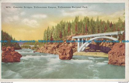 R035061 Concrete Bridge. Yellowstone Canyon. Yellowstone National Park