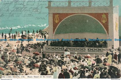 R036374 Long Beach. Cal. Music Stand on the Beach. Paul C. Koeber. 1907