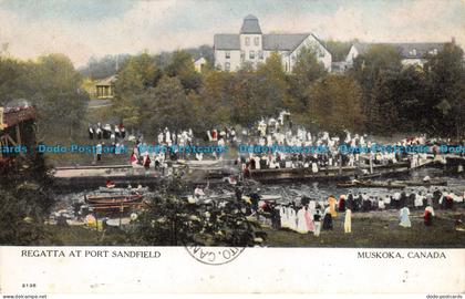 R076221 Regatta at Port Sandfield. Muskoka. Canada. Canada Souvenir Post Card. W