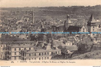 R193008 Dieppe Vue generale LEglise St Remy et lEglise St Jacques Photomecanique