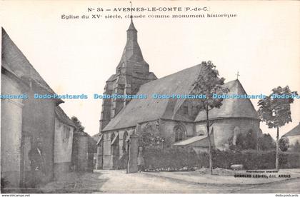 R220204 Avesnes Le Comte P de C Eglise du XV siecle classee comme monument histo