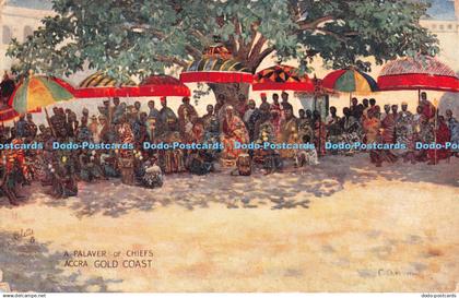 R279164 Accra Gold Coast A Palaver of Chiefs Tuck Series VI 1927