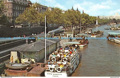 R292204 London River Thames Westminster Pier Postcard