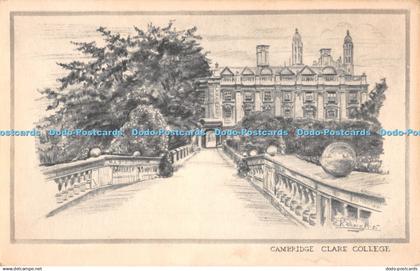 R317062 Cambridge Clare College Photochrom