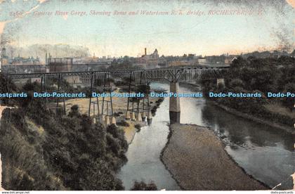 R346707 N Y Rochester Genesee River Gorge Showing Rome and Watertown R R Bridge