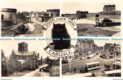 R355960 Good Luck From Carlisle The Cathedral Carlisle Castle Valentine RP Multi