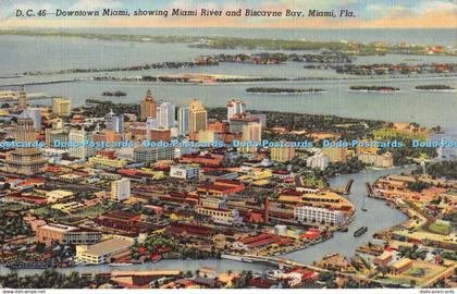 R357575 D C 46 Downtown Miami showing Miami River and Biscayne Bay Miami Fla Dad