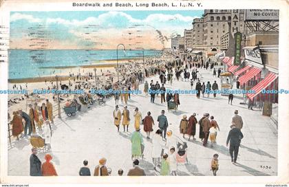 R358421 N Y Broadwalk and Beach Long Beach L I Charles F Owen 1930