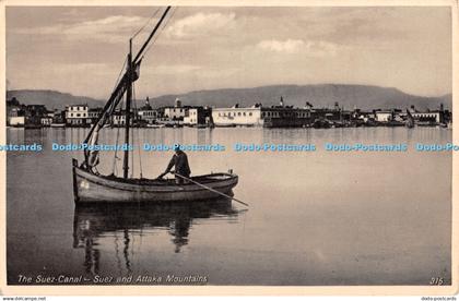 R417353 The Suez Canal Suez and Attaka Mountains The Oriental Commercial Bureau