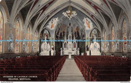 R428665 Montana Interior of Catholic Church Billings J J Casey C T Photochrom