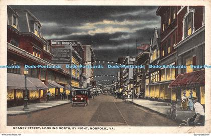 R442060 Va Norfolk Granby Street Looking North by Night Louis Kaufmann C T Ameri