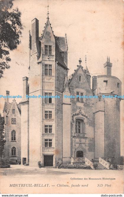 R486990 Montreuil Bellay Chateau facade nord ND Monuments Historiques 1905