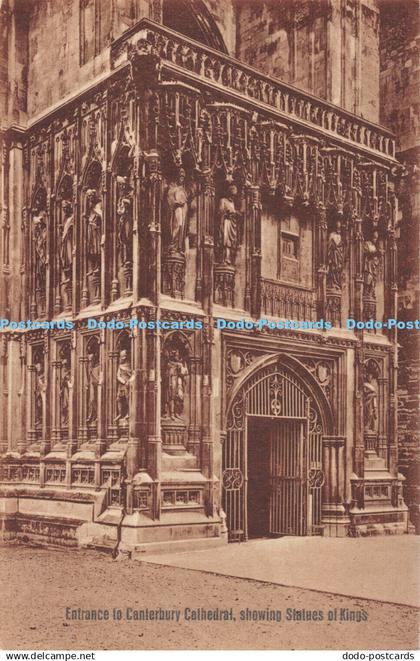 R493651 Entrance to Canterbury Cathedral showing Statues of Kings