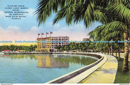 R600645 Flagler Drive along Lake Worth Hotel George Washington in distance West