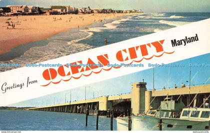 R623154 Greetings from Ocean City Maryland Tingle Printing C H Ruth Plastichrome