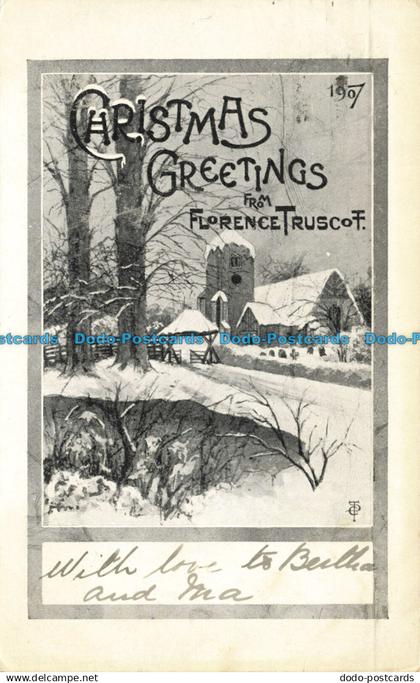 R634730 Christmas Greetings. From Florence Truscof